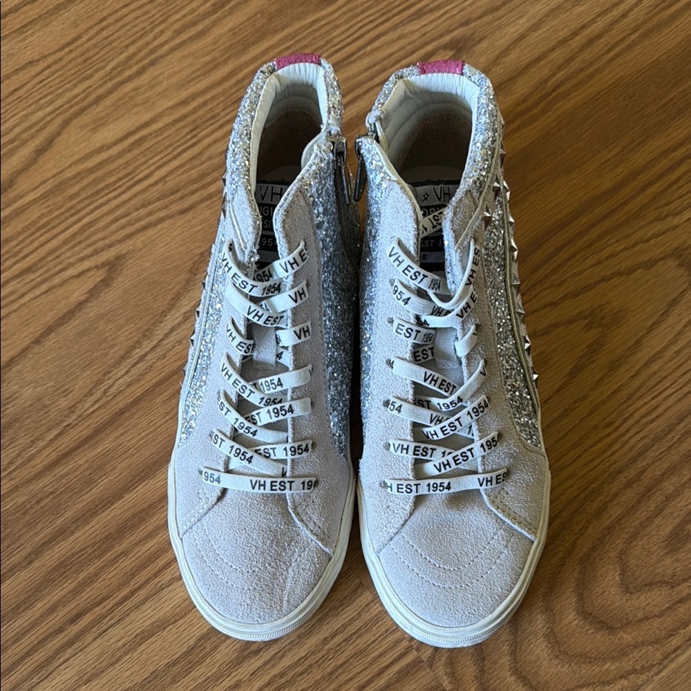 Vintage Havana Silver Glitter High-Top Sneakers